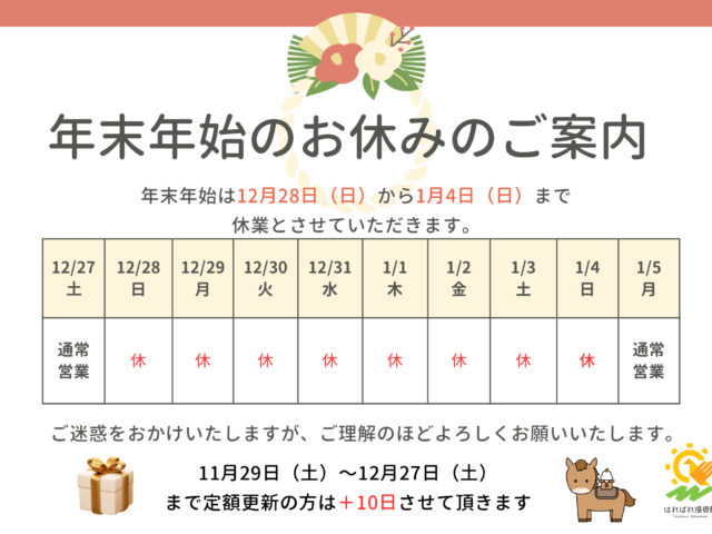 本年もありがとうございました